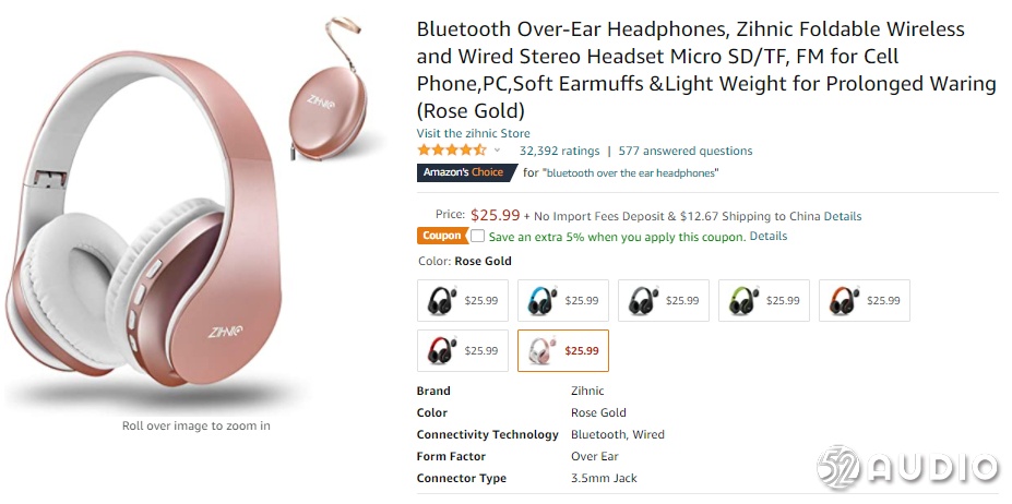 2021年2月美国亚马逊头戴式蓝牙耳机销量排行榜-我爱音频网