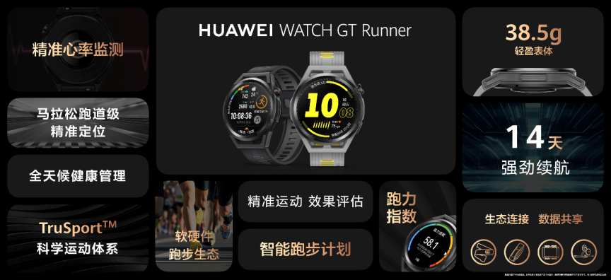 华为HUAWEI Watch GT Runner来了,更精准的定位和心率监测,新增跑力指数
